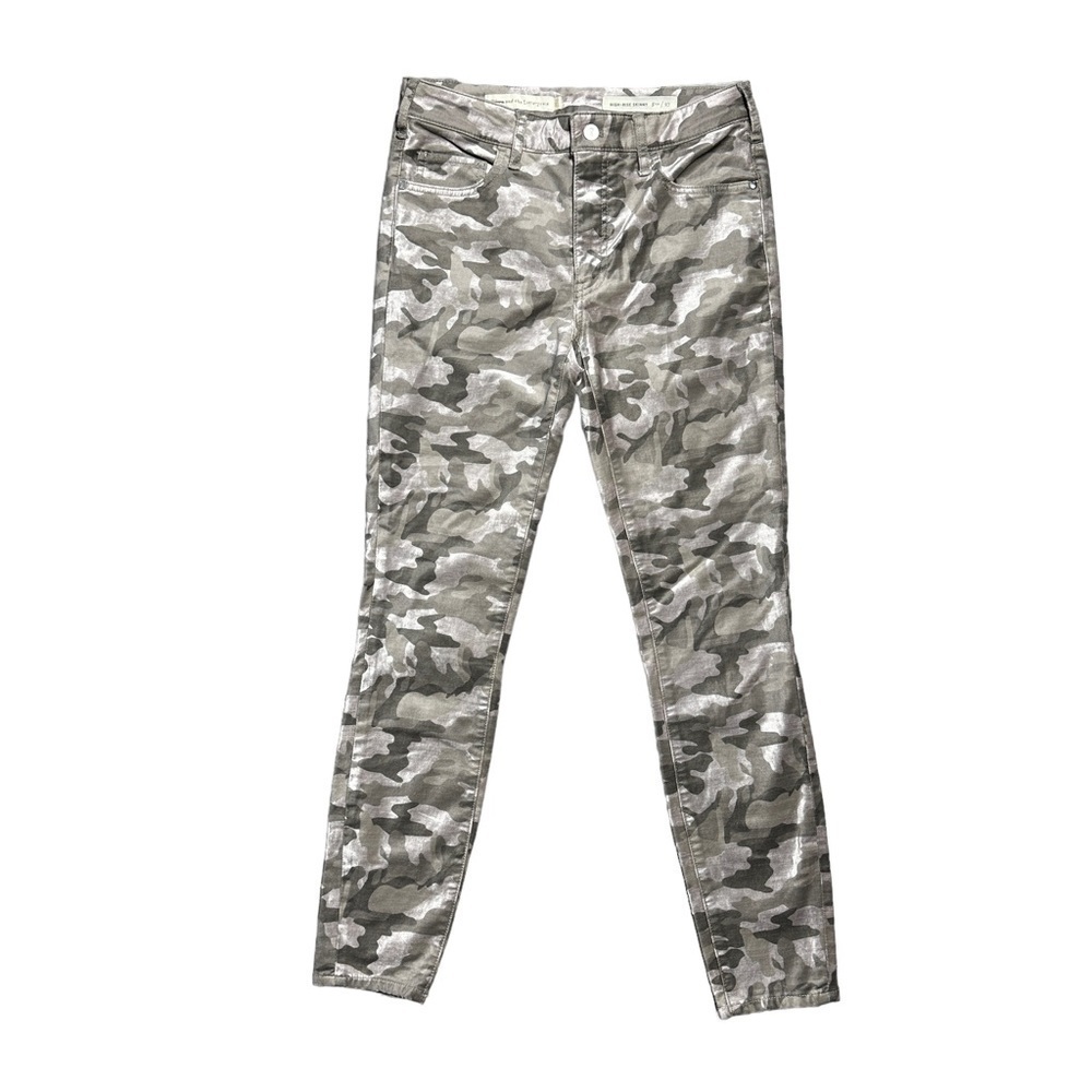 Anthropologie Pilcro the Letterpress Velvet Camouflage High Rise Skinny Jeans 27